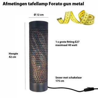 Tafellamp fori | opengewerkt metaal | zwart bruin | industrieel en sfeervol | voor woonkamer fra Freelight – produktbillede 3 af 3