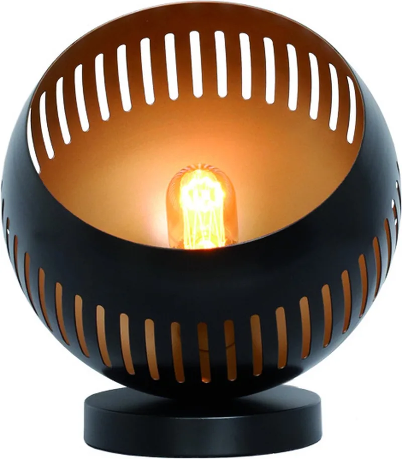 Tafellamp Globo Zwart - Goud Ø 24cm E27 de Freelight en Or, Noir – photo produit