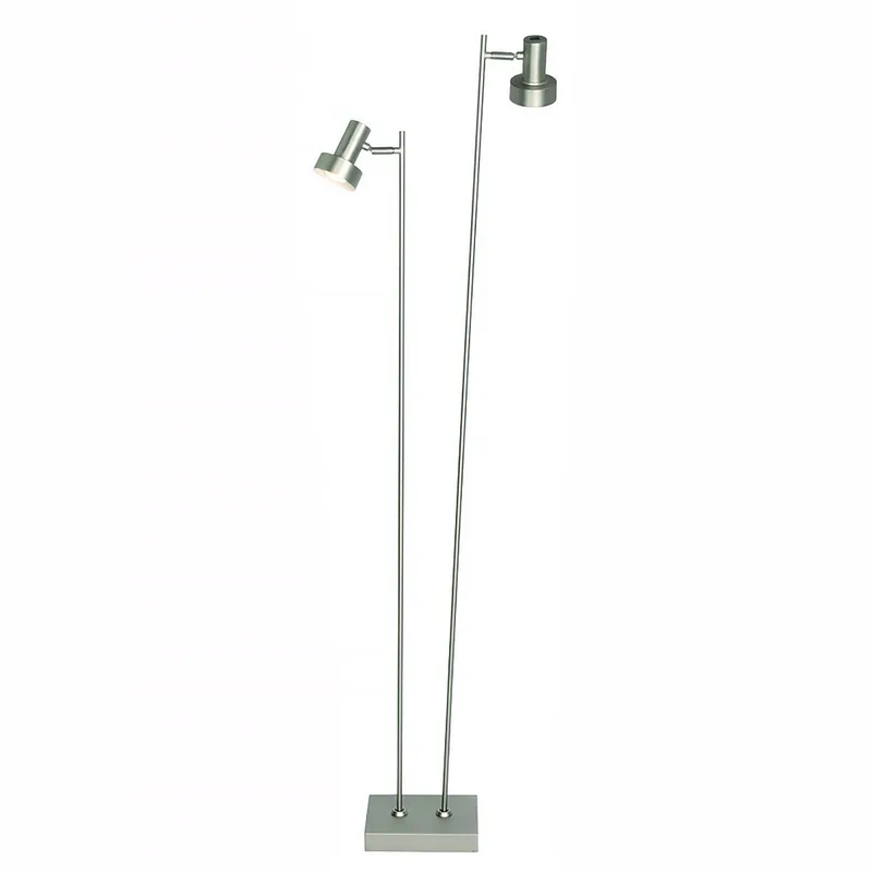 Vloerlamp Lunata 2 lichts H 140 cm von Freelight in Mat chroom – Produktfoto
