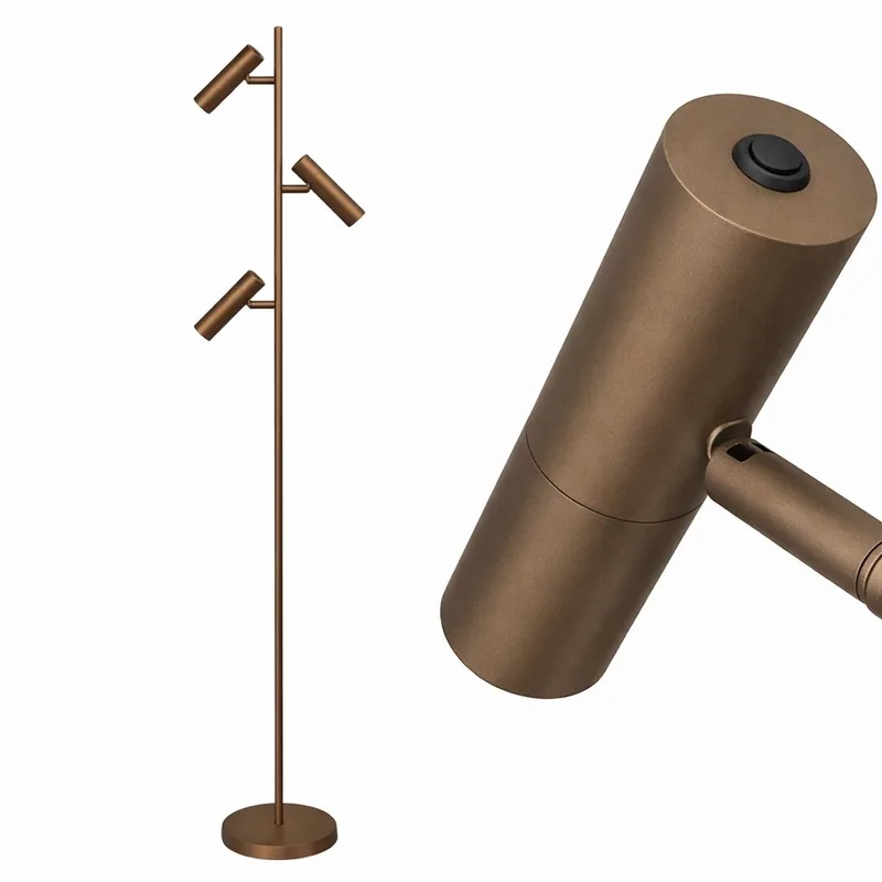 Vloerlamp Undici 3 lichts H 165 cm goud de Freelight en Bronze – photo produit