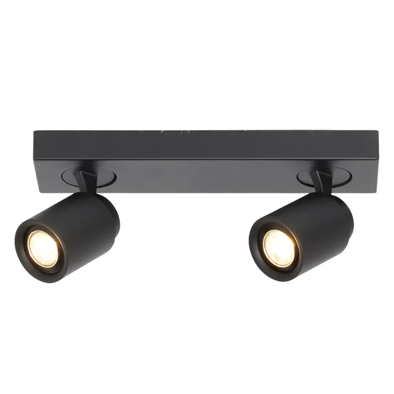 Wand- en plafondspot | Razza spots | 2 lichts | GU10 | zwart | metaal | moderne verlichting från Freelight – produktbild