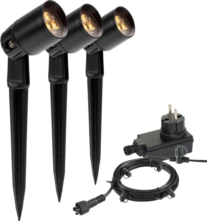 Neso Tuinspot 12 Volt Set - 3 stuks fra Garden Lights i Sort – produktbillede