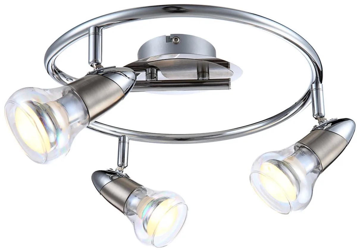 12 Watt LED plafondlamp Spot Rondellicht draaibare verlichting Globo 54537-3 de Globo en Argent – photo produit
