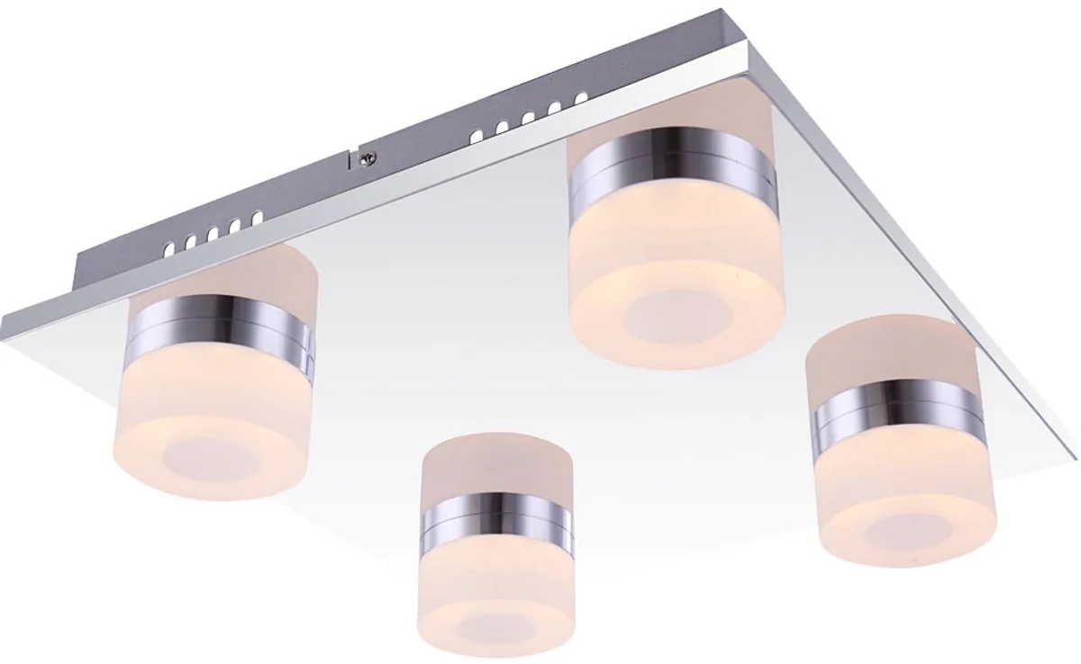 16 Watt LED plafondlamp acrylverlichting gesatineerd Globo 42504-4 de Globo en Argent – photo produit