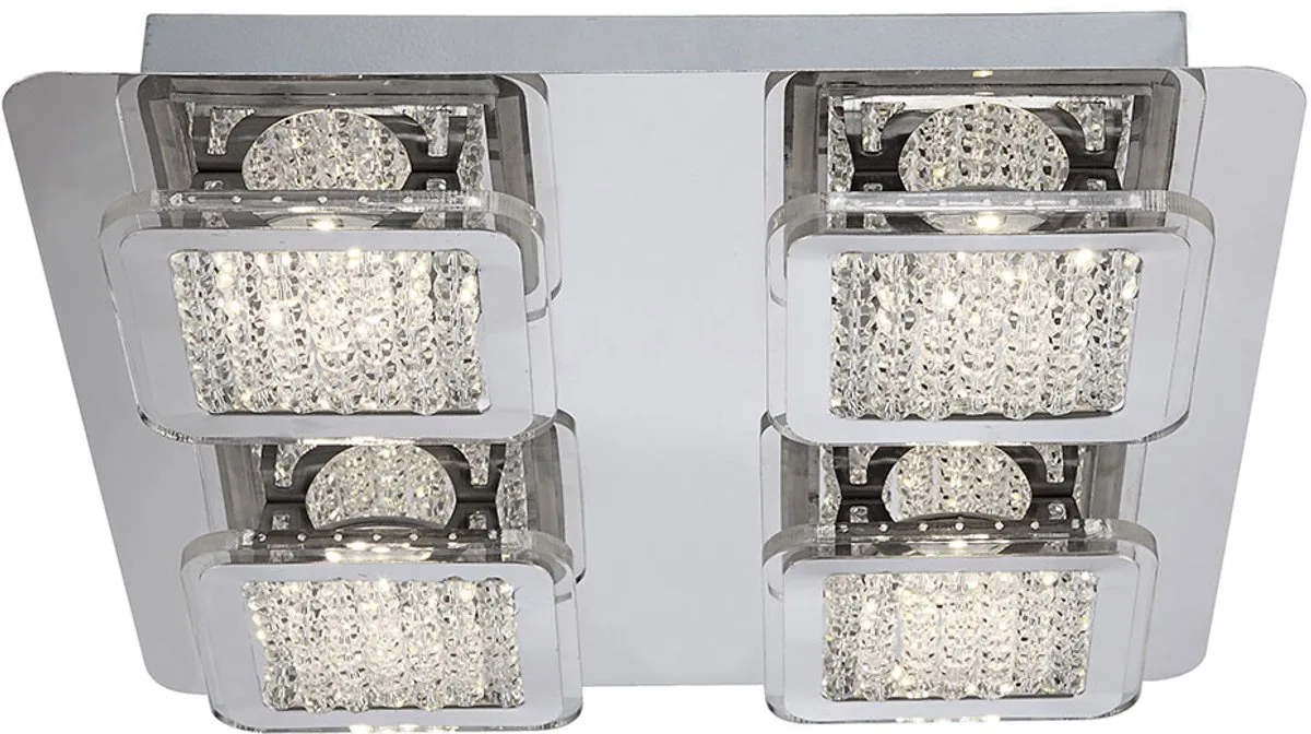 20W LED plafondlamp plafondverlichting acryl kristallen helder Globo 49204-4 de Globo en Argent – photo produit