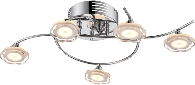 25 Watt LED plafondlamp chroom acryl kristallen bloemvorm de Globo en Argent – photo produit