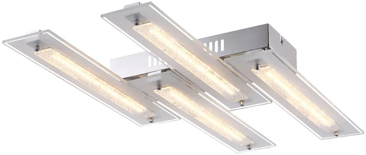 28,8 Watt LED plafondlamp woonkamerverlichting vierkant kristallen licht Globo 68056D5 von Globo in Silber – Produktfoto