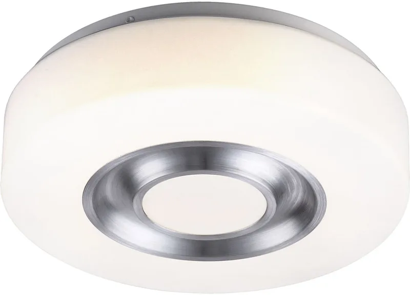 8 watt LED plafondlamp rond armatuur verlichting metaal aluminium acryl opaal Globo 41688 ONIL fra Globo i Hvid – produktbillede