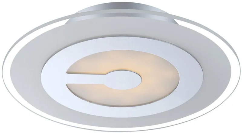 9 Watt plafond LED gastenkamerlamp glas gesatineerd chroom verlichting Globo 41698-3 by Globo in White – product photo