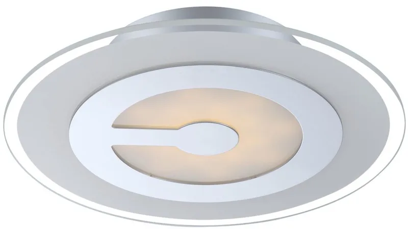 9 Watt plafond LED gastenkamerlamp glas wit gesatineerd chroom verlichting Globo 41698-3 de Globo en Argent – photo produit