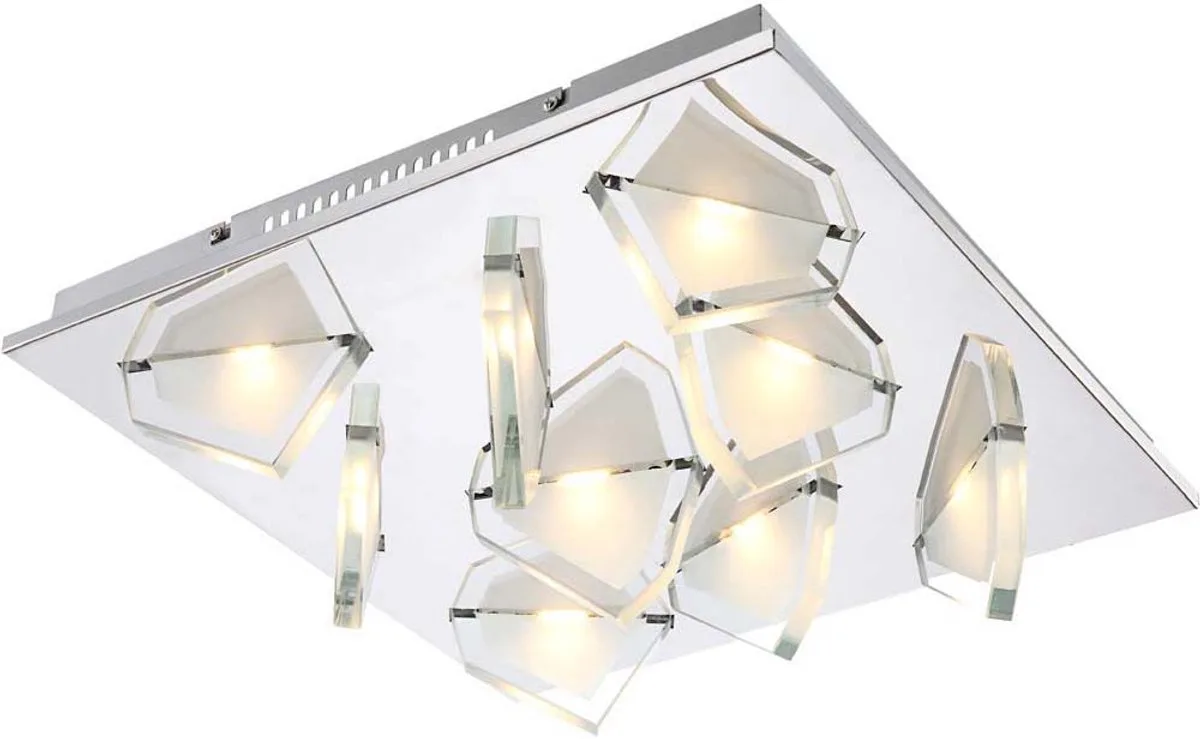 Aantrekkelijke 40,5W LED plafondlamp eetkamer chroom hal Globo MIA 68596-9 von Globo in Silber – Produktfoto