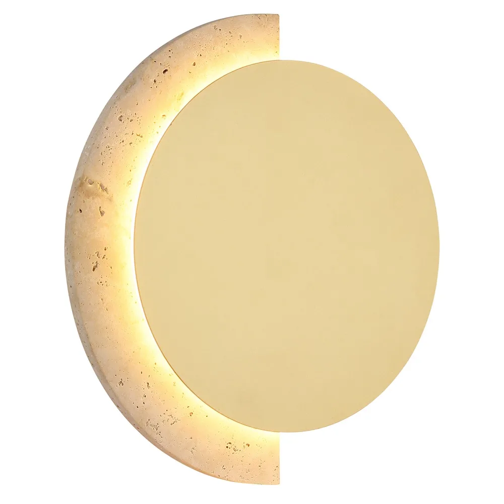 Applique Murale Lampe Murale Lampe De Salon Led Mat Métal Travertin H 25 Cm de Globo en Blanc – photo produit