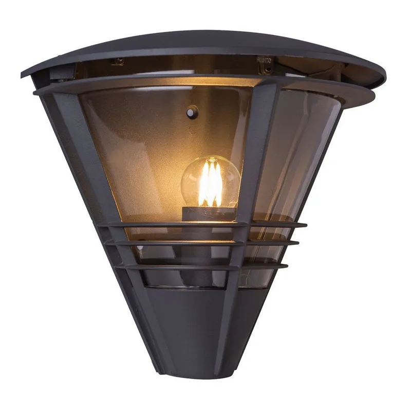 Außen-Wandleuchte, Leuchtmittel nicht inklusive, Wandleuchte anthrazit Außenlampe Garten Fassadenleuchte, Aluminium de Globo en Noir – photo produit
