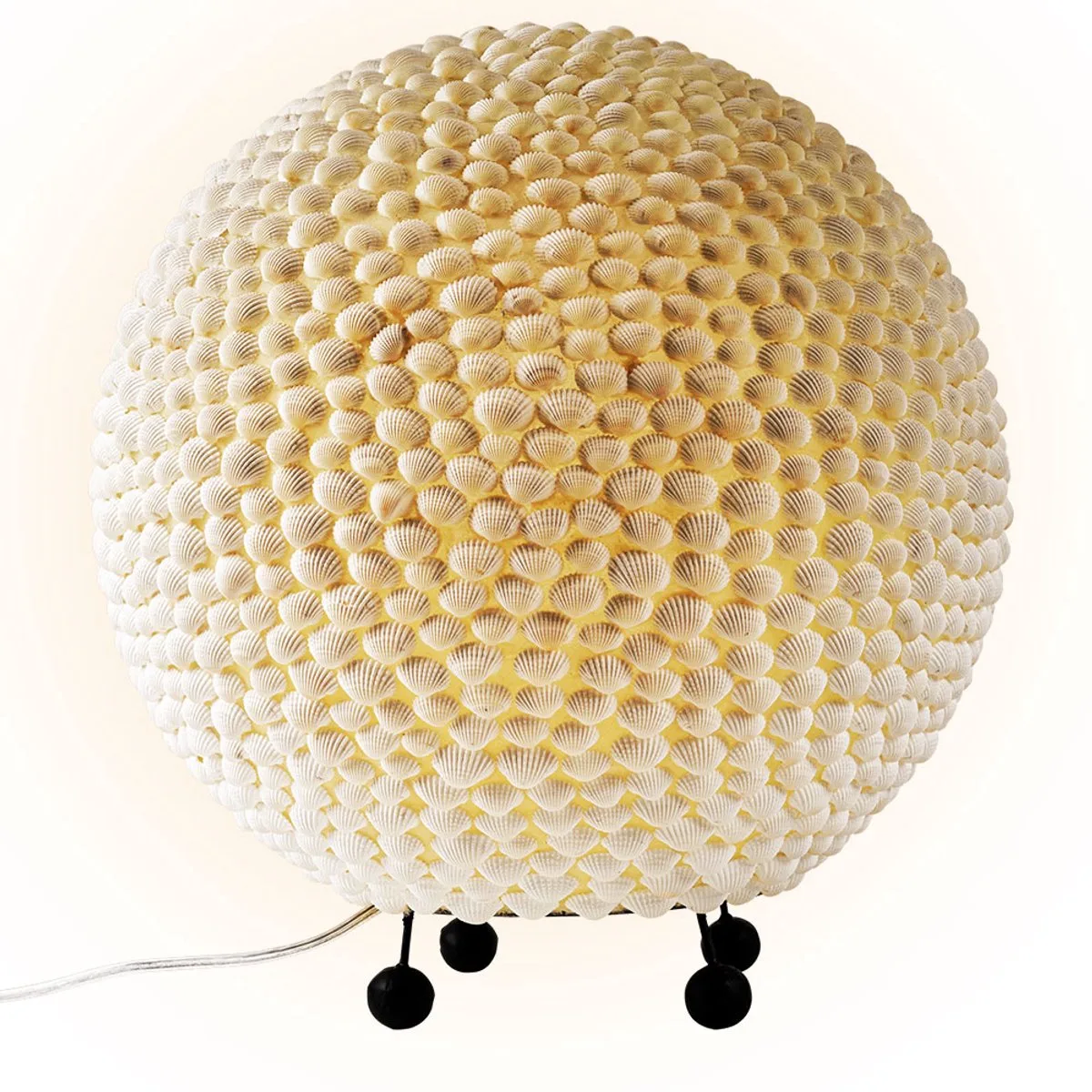 Bal tafellamp Tafellamp metaal schelp optiek 25 cm woonkamer eetkamer slaapkamer de Globo en Blanc – photo produit