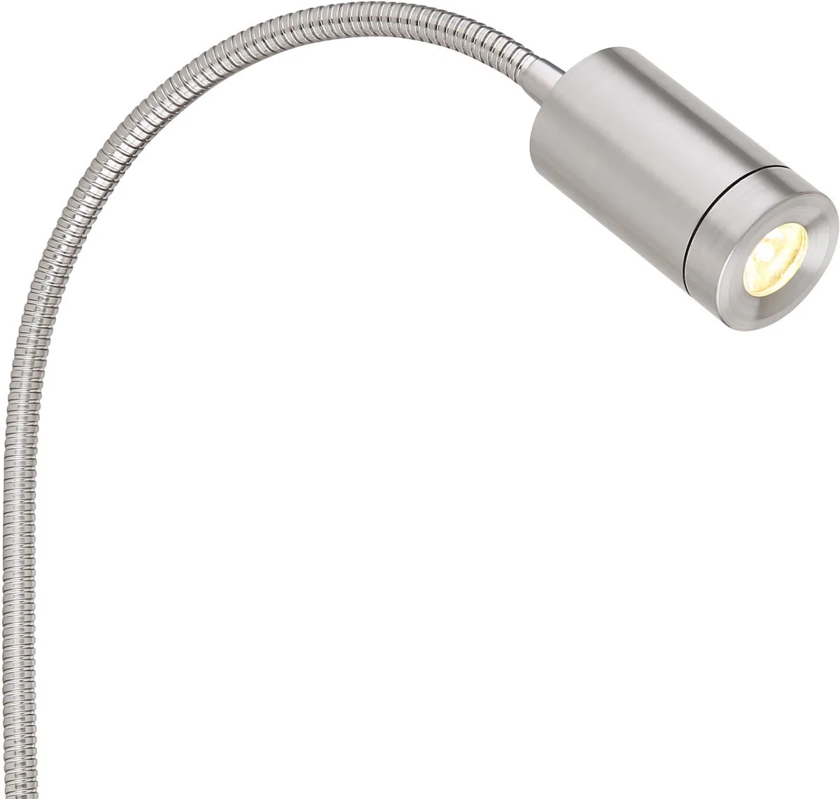 Bedlamp wandmontage Leeslamp woonkamerlamp LED wandlamp slaapkamer, schakelaar, metaal, LED 3W 189Lm warm wit, LxBxH 35x9x50 cm de Globo en Argent – photo produit