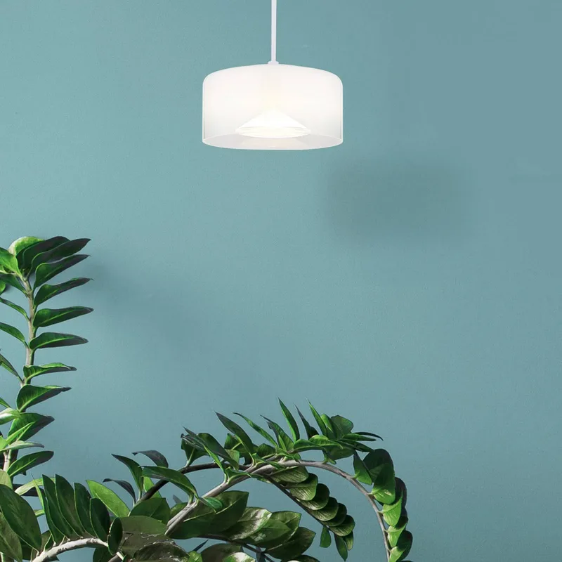Belinda LED hanglamp, Ø 15 cm, wit, glas från Globo i Vit, Opaal, Helder – produktbild