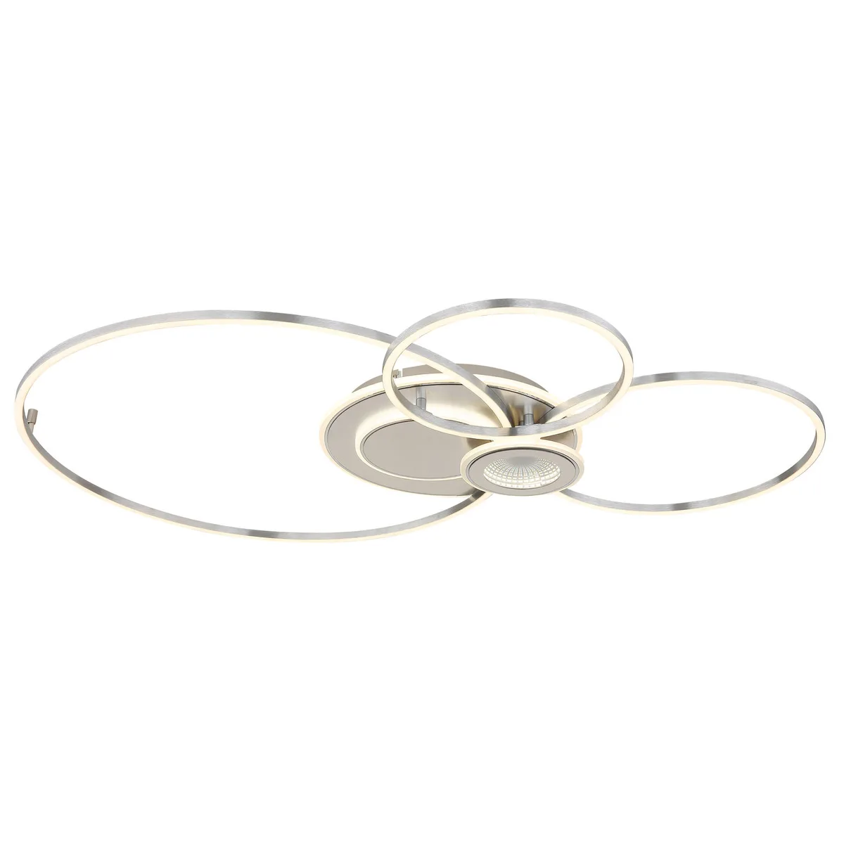 Beltran Plafonnier Semi-encastré Xl À Led Intégré, Couleur Argent Mat 2700-6000k de Globo en Gris – photo produit