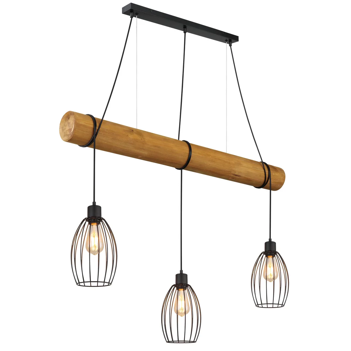 Berti Suspension De Bar, Mat, 3 X E27 de Globo en Noir – photo produit