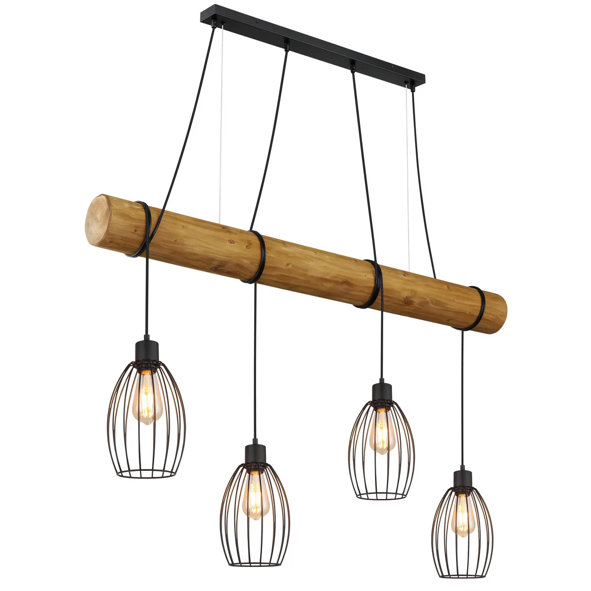 Berti Suspension De Bar, Mat, 4 X E27 de Globo en Noir – photo produit