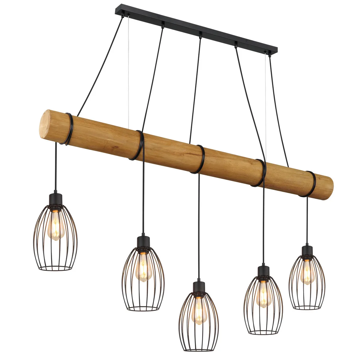 Berti Suspension De Bar, Mat, 5 X E27 de Globo en Noir – photo produit