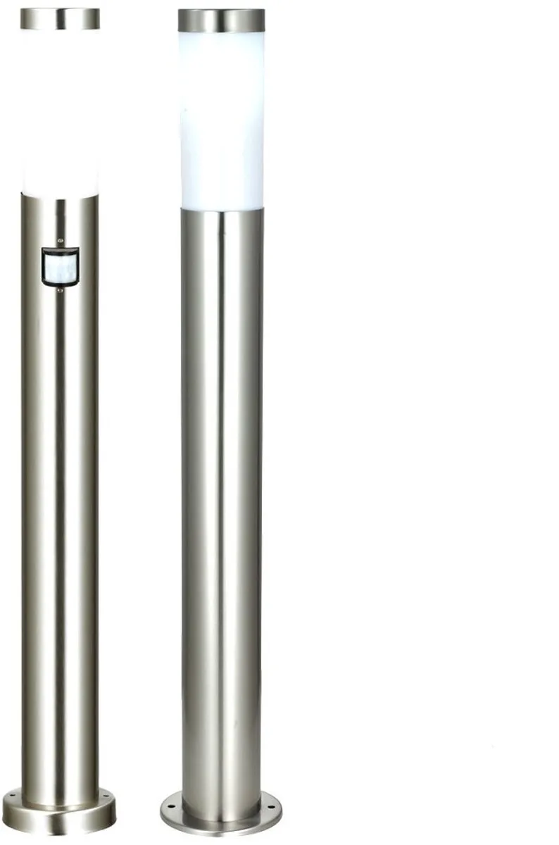 Buitenlamp Staande lamp Tuinlamp Bewegingsmelder Roestvrij staal H 110 cm von Globo in Silber – Produktfoto