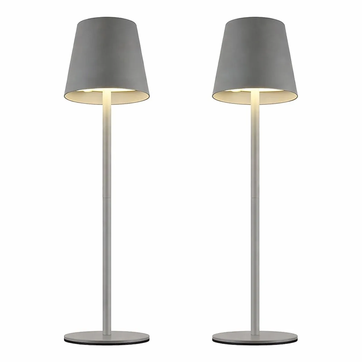 Buitenlamp Tafellamp Oplaadbare tafellamp Touchdimmer Fles top CCT, USB-C, LED 3W 200Lm warm-koud wit, DxH 11,5x36 cm, set van 2 de Globo en Gris – photo produit