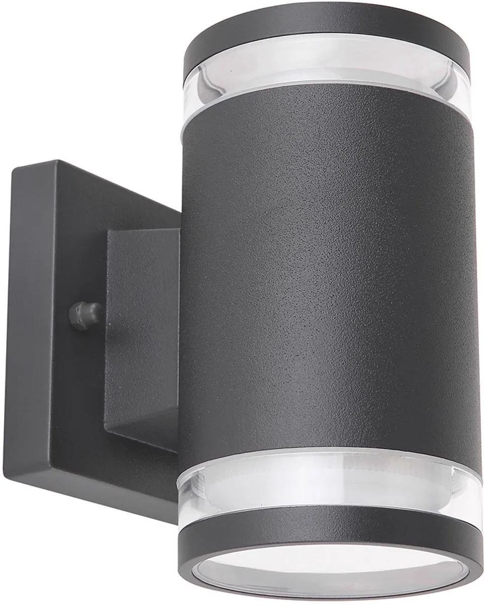 Buitenwandlamp antraciet Gevellamp Tuinlamp Aluminium wandlamp Buiten, op- en neerverlichting, 2x GX53, BxH 10x16,5 cm von Globo in Grau – Produktfoto