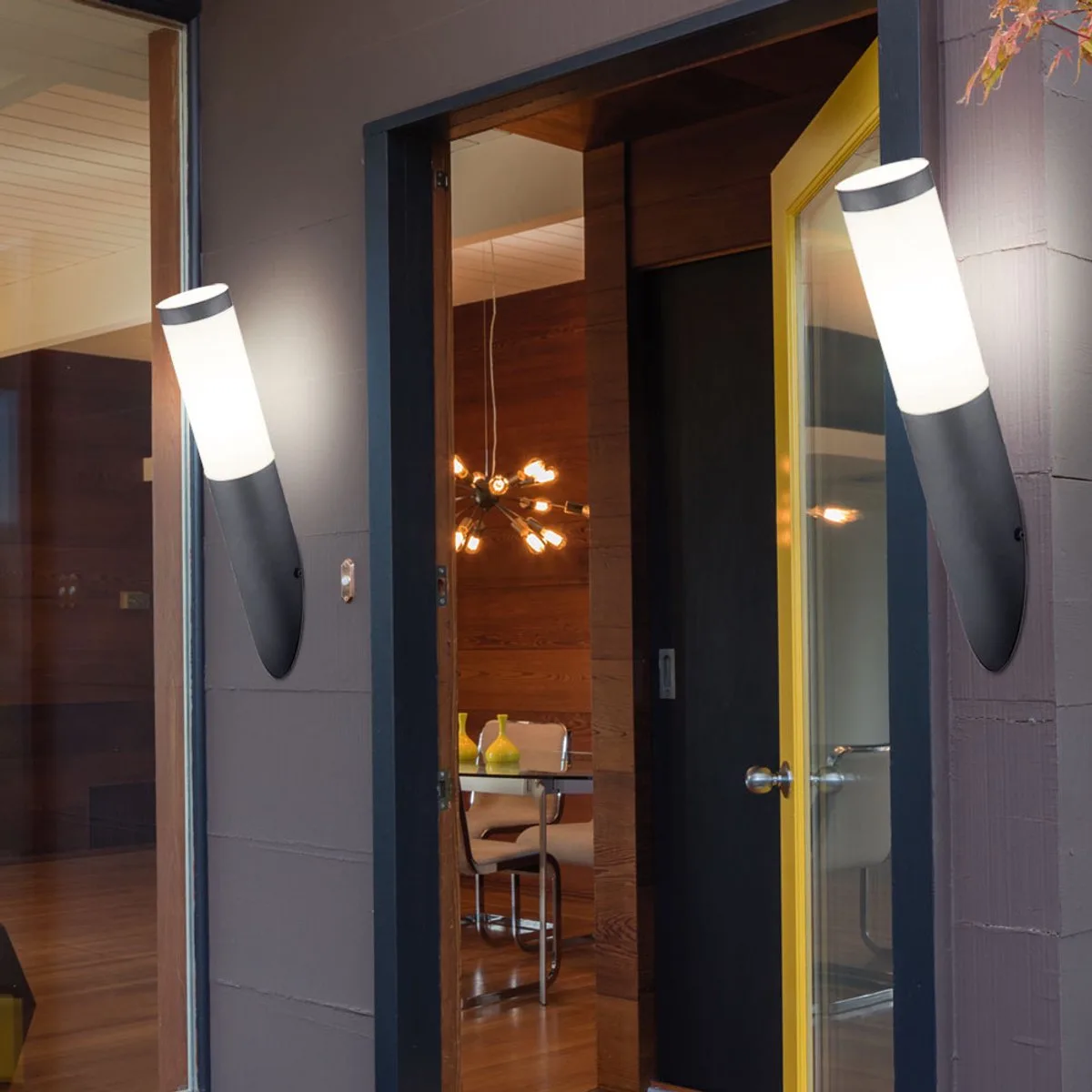 Buitenwandlamp gevels STAINLESS STEEL fakkel tuinlamp in set incl. LED lamp von Globo in Anthrazit – Produktfoto