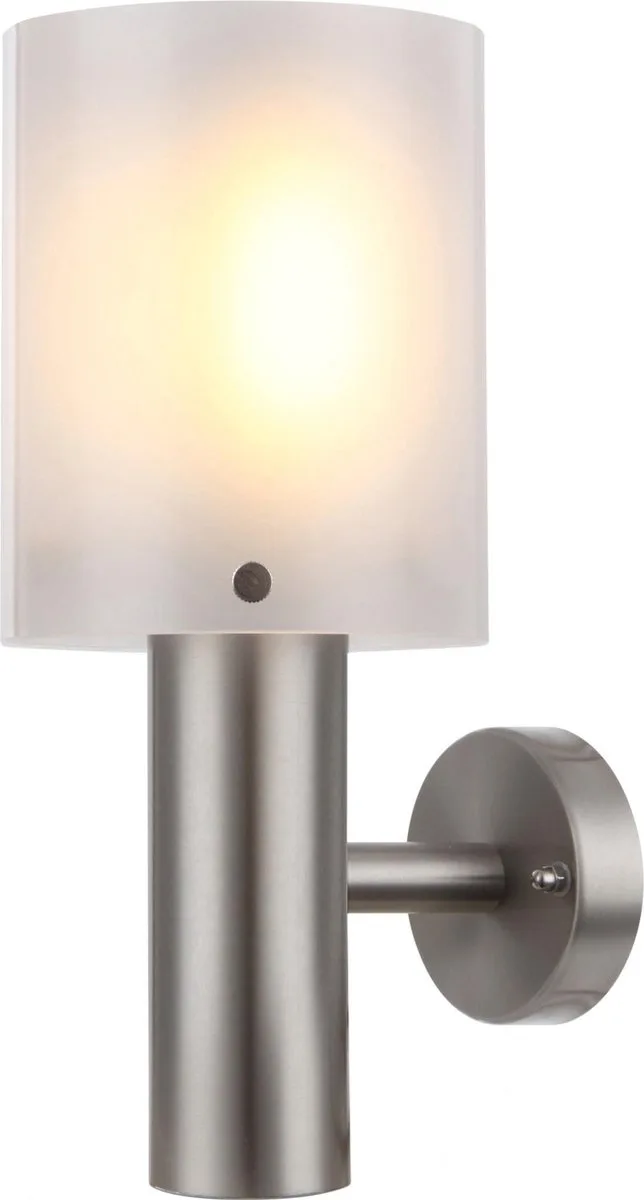 Buitenwandlamp Globo EXTOL LED - Edelstaal met kunststof cilinder de Globo en Opaal – photo produit