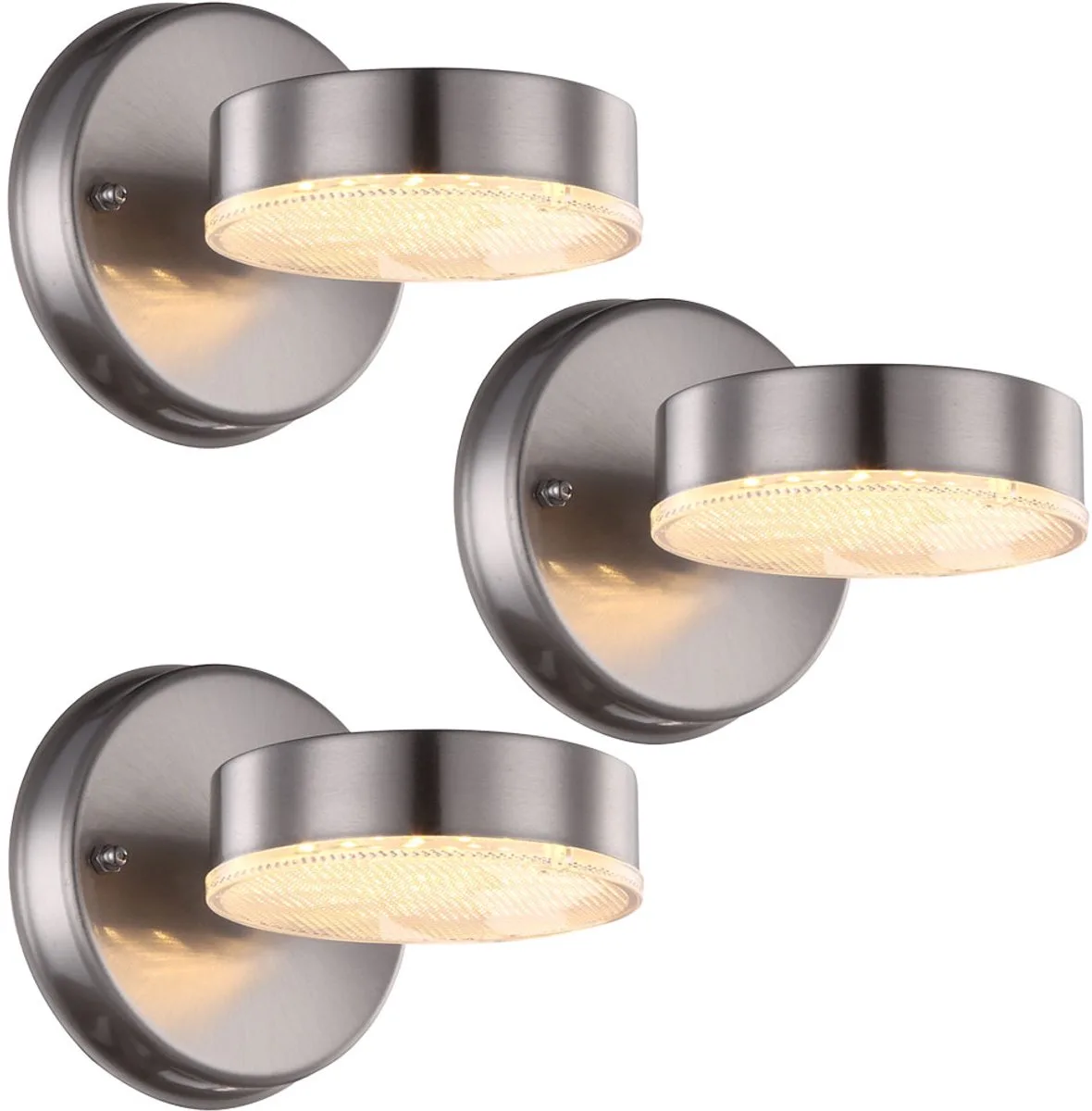 Buitenwandlamp roestvrij stalen gevel LED voordeurlamp tuinlamp, 7W 450lm warm wit, BxH 11,5 x 11,5 cm, set van 3 van Globo in Zilver – productfoto