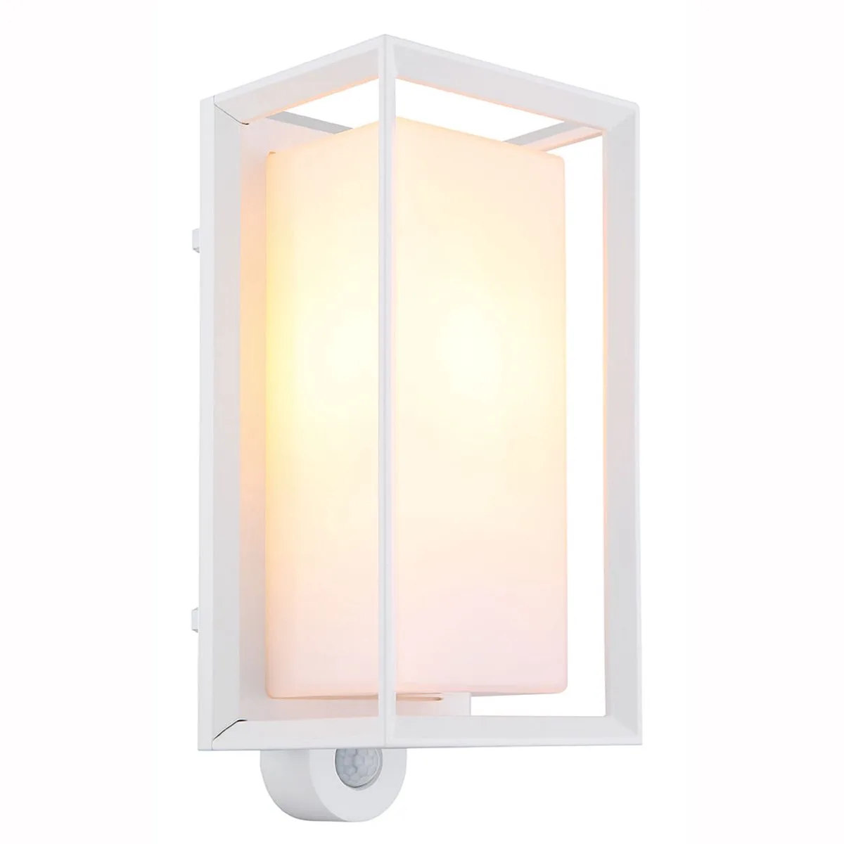 Buitenwandlamp Voordeurlamp Bewegingsmelder Gevellamp Tuinlamp Wandlamp, aluminium E27, H 28 cm fra Globo i Hvid – produktbillede
