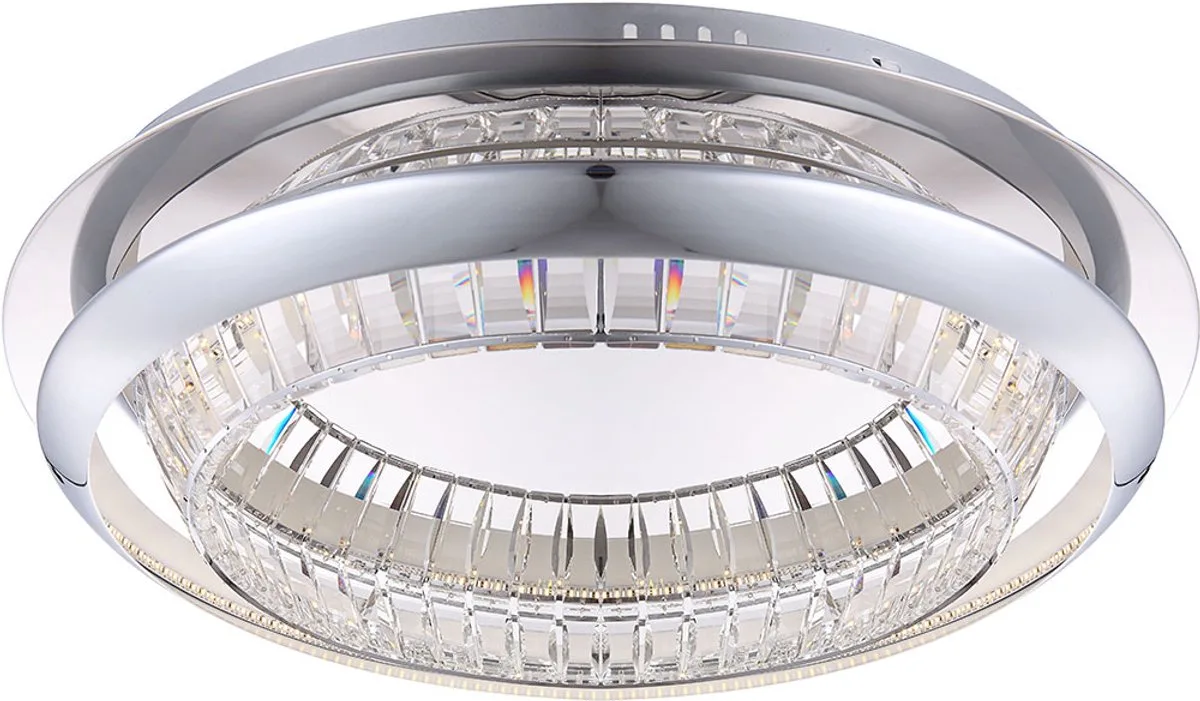 Chique 40W LED plafondlamp Eetkamerlamp chroom glas EEk Globo 15681D by Globo in Silver – product photo