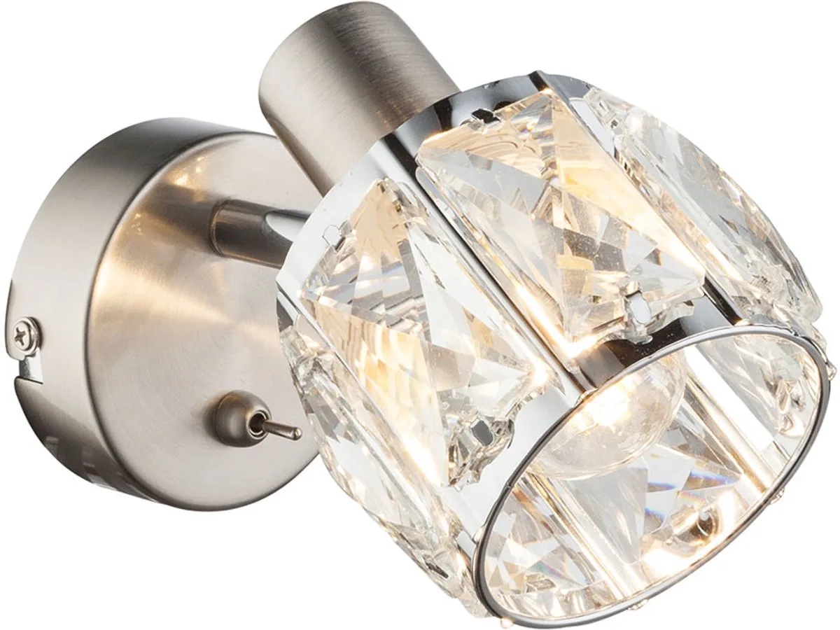 Chroom wandspot woonkamerverlichting kristallen lamp verstelbaar in set incl. LED lamp von Globo in Silber – Produktfoto