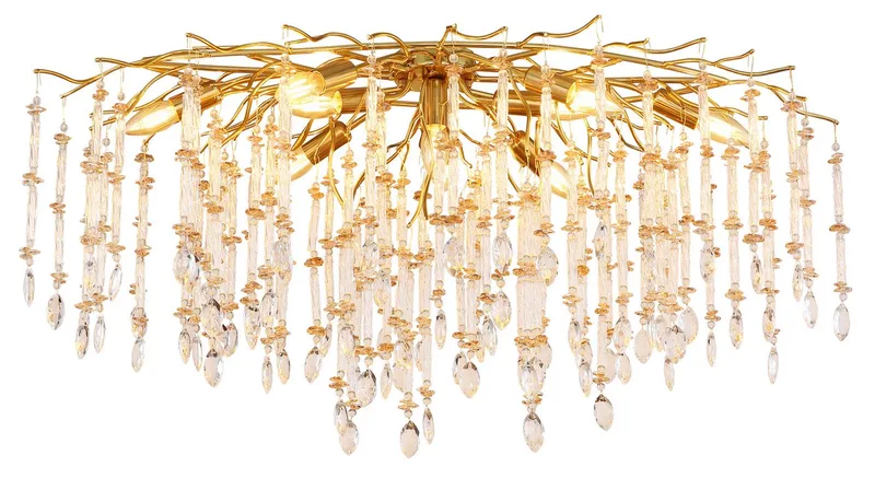 Deckenleuchte GLORIA, Leuchtmittel wechselbar, Kristall Deckenleuchte für Wohn- & Esszimmer, gold de Globo en Or – photo produit