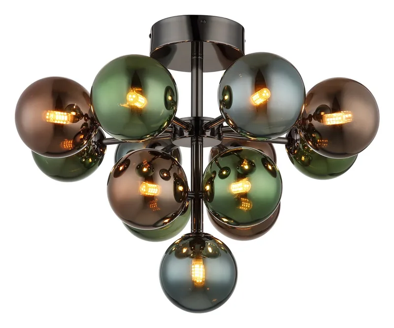 Deckenleuchte GRAPPY, ohne Leuchtmittel, Deckenlampe Wohnzimmer-Leuchte Schlafzimmer-Leuchte Flur Küche von Globo in Mehrfarbig, Schwarz – Produktfoto