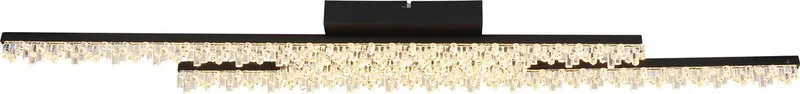 Deckenleuchte HILTON, LED fest integriert, Warmweiß, Deckenleuchte Schwarz/Alu, Acrylkristalle, LED 36W van Globo in Zwart – productfoto