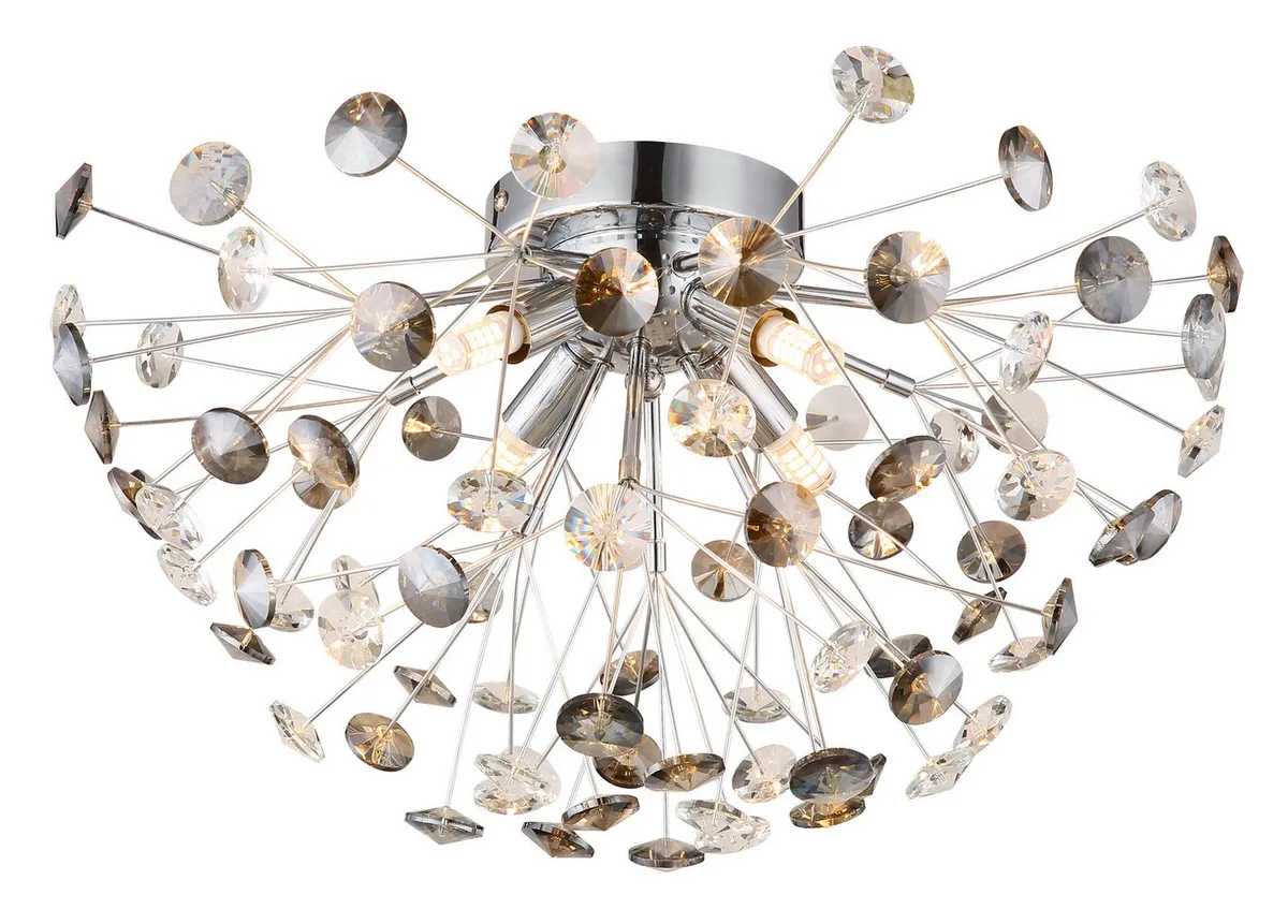 Deckenleuchte KATRINA, LED fest integriert, Warmweiß, Deckenlampe Wohnzimmer-Leuchte Schlafzimmer-Leuchte Flur Küche de Globo en Argent – photo produit