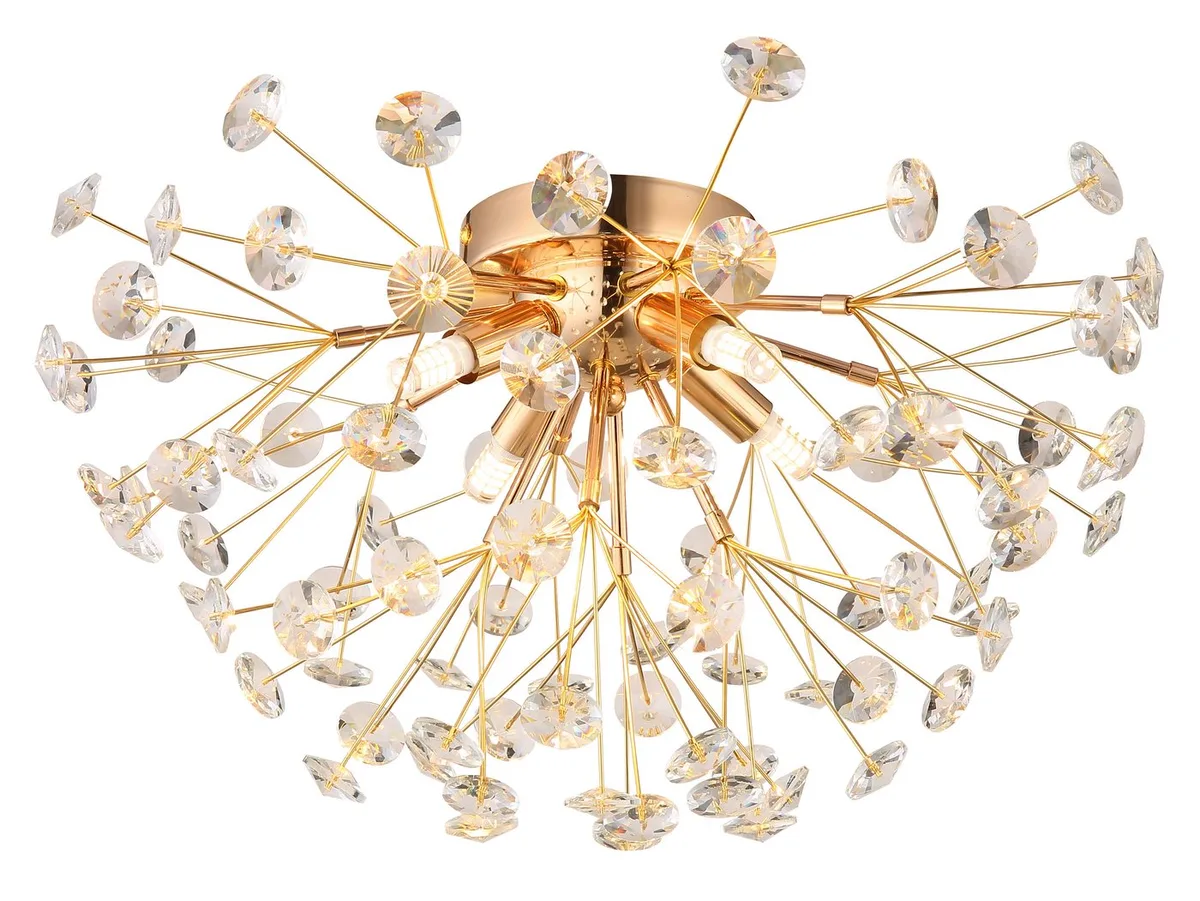 Deckenleuchte KATRINA, LED fest integriert, Warmweiß, Deckenlampe Wohnzimmer-Leuchte Schlafzimmer-Leuchte Flur Küche från Globo i Guld – produktbild