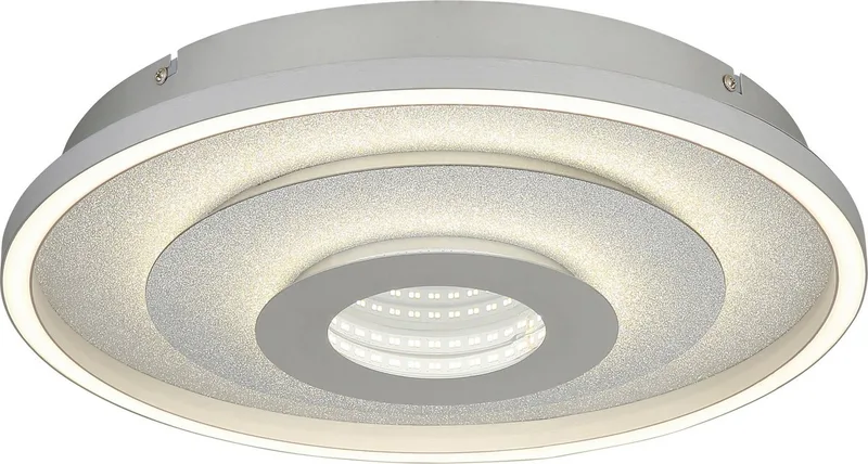 Deckenleuchte MILES, LED fest integriert, LED-Deckenleuchte mit 3D-Effekt, dimmbar, modern & hell de Globo en Argent – photo produit