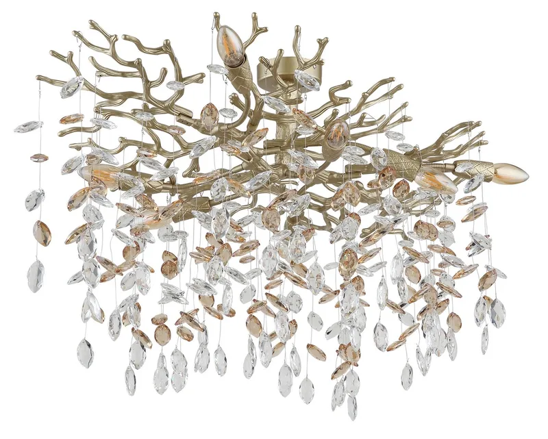 Deckenleuchte QUEENA, ohne Leuchtmittel, Deckenleuchte gold Kristall, E14, elegant, flexibler Look de Globo en Or – photo produit