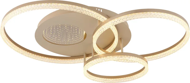 Deckenleuchte SANFORD, LED fest integriert, Warmweiß, LED-Deckenleuchte mit 3D-Effekt, modern, hell & dekorativ från Globo i Brun – produktbild