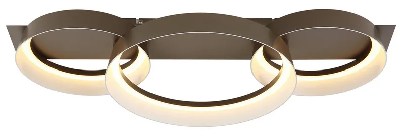 Deckenleuchte SYRAKUS, LED fest integriert, Warmweiß, Deckenleuchte Kaffee, Kunststoff opal, LED, 3000K von Globo in Braun – Produktfoto