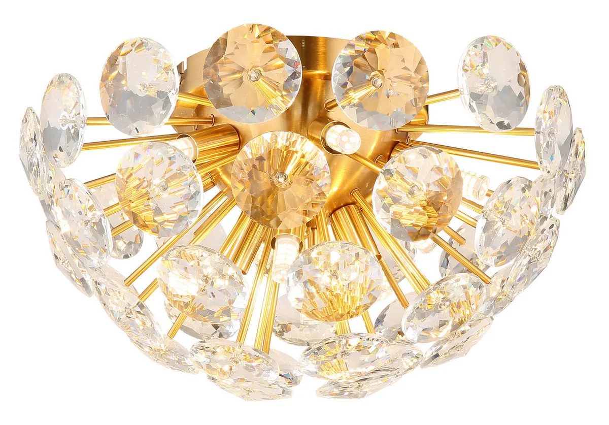 Deckenleuchte VIRINA, ohne Leuchtmittel, Deckenlampe/goldfarben/Kristalle/elegant/Wohnzimmer von Globo in Gold – Produktfoto