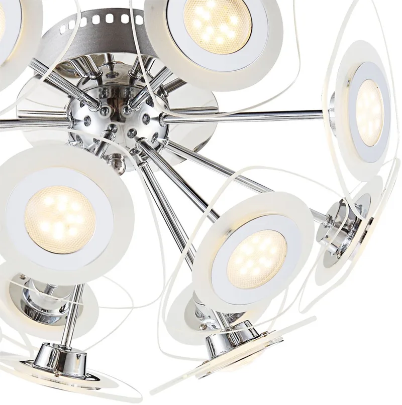 Design 31,2 Watt LED plafondlamp licht chroom glas Globo 40710-13D van Globo in Zilver – productfoto