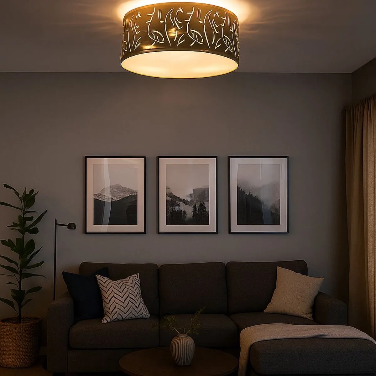 Design plafondspot GOLD Woonkamerverlichting Deco stanslamp Globo 15359D fra Globo i Guld – produktbillede