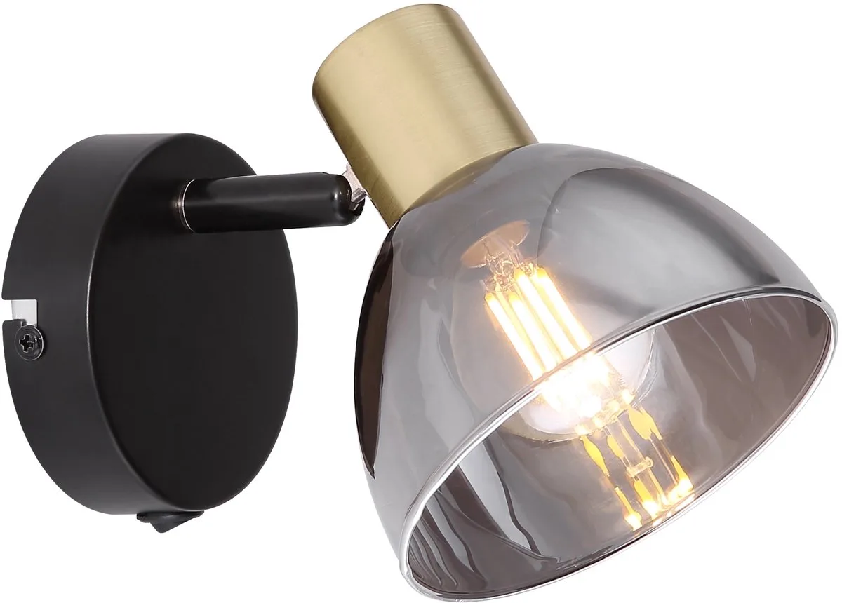 Design wandlamp Jay met smoke - 54305-1 van Globo in Zwart – productfoto