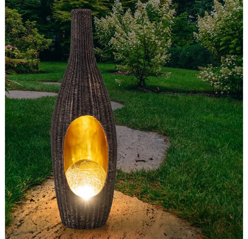 Gartenleuchte, LED-Leuchtmittel fest verbaut, Warmweiß, Solarleuchte Gartendeko für Außen Deko Design by Globo in Brown – product photo