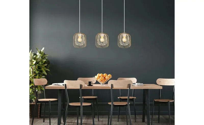Globo 3-lichts hanglamp Dichti - 15965-3H de Globo en Zand bruin – photo produit 3 sur 3