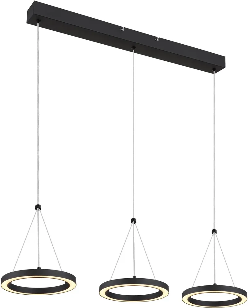 Globo 3-lichts hanglamp Grenvix design - 67188-3H de Globo en Noir – photo produit 1 sur 3