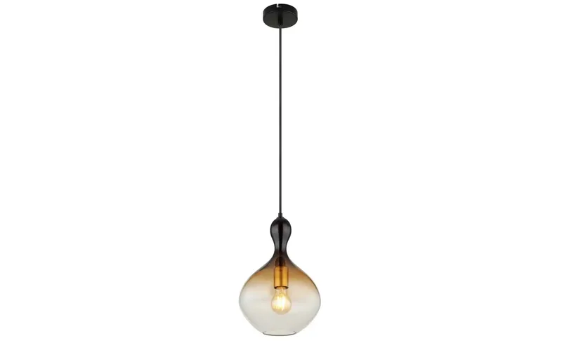 hanglamp - Aladdin - glas - Ø 23cm - E27 - 15538H1 van Globo in Zwart – productfoto 3 van 3
